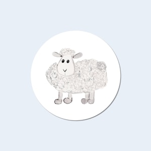 Sheep Stickers | Matte Round Sticker | Lamb Envelope Seal | Farm Animal Envelope Closure | Preppy hand painted | Sheep Lover Farmhouse Gift