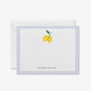 Lemon Personalized Stationery | Lemon Note Cards | Lemon Thank You Notes | Lemon Lovers | Lemon Gift | Modern Cards | Flat Cards | Feminine
