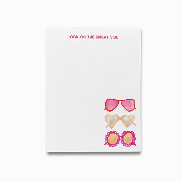 Heart Sunglasses Notepad | Sunny Notepad Set | Modern To Do List | Feminine Notepads | Cute Gift for Her | Summer Gift | Summer Notepad Set
