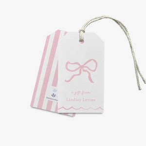 Pink Bow Gift Tags | Girly Tag | Feminine Tag | Watercolor Hand Painted Tag | Birthday Tag | Favor Tags | Baby Shower Tag | Girl Birthday