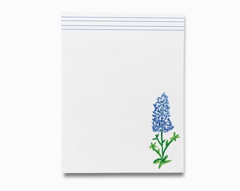 bloc-notes Bluebonnet | Texas Bluebonnet Notepad Set | | de la liste des choses à faire au printemps Blocs-notes féminins | | cadeaux de printemps | cadeaux fleurs Amoureux de Bluebonnet