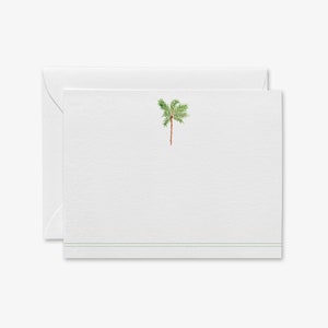 Palm Tree Flat Notecards [Set of 8] | Palm Tree Notes | Florida Beach Cards | Beach Gift Set | California Card | Coastal Stationery | Preppy