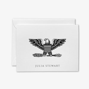 Captain Colonel gepersonaliseerde gevouwen kaartenset | Captain Cards Militair briefpapier | Strijdkrachten | Soldatenkaarten | Militaire rangkaarten