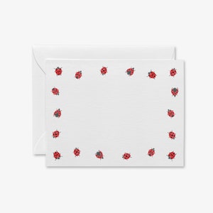 Papeterie coccinelle [Lot de 8] | Cartes de correspondance coccinelle | Notes de coccinelle | Cadeau coccinelle | Cadeau d'hôtesse | Aquarelle BCBG Merci