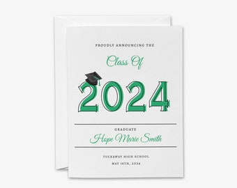 Personalized Graduation Announcement Invitation | College Graduation | High School Graduation | Class of 2024 | Printed Party Invitations