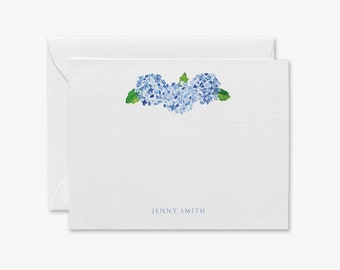 Hydrangea Personalized Stationery | Hydrangea Notecards | Hydrangea Notes | Hydrangea Gift | Hostess Gift | Preppy Watercolor Thank You