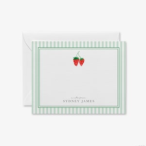 Strawberry Personalized Stationery | Strawberry Notecards | Strawberry Notes | Strawberry Gift | Hostess Gift | Preppy Watercolor Thank You