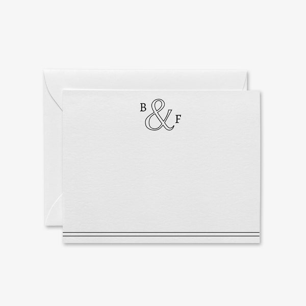 Wedding Initial Monogram Personalized Stationery | Wedding Thank You Notes | Ampersand Stationary | Couples Notecards | Engagement Gift