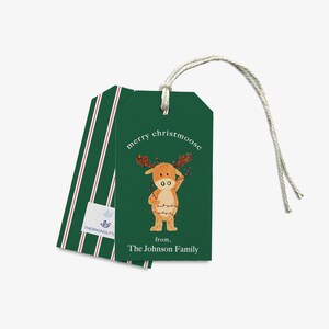 Christmas Personalized Gift Tags | Merry Christmoose Gift Tags | Custom Gift Tag | Holiday Family Gift Tag | Merry Christmas | Moose Pun Tag