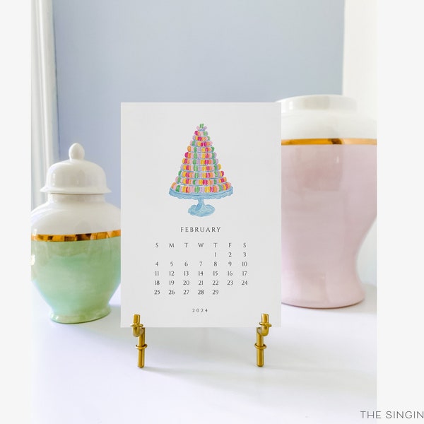Little Joys 2024 Desk Calendar | Watercolor Gift | Preppy Grandmillennial Gift | Joyful | Mini Monthly Calendar | Hostess Gift | Art Print