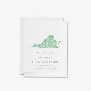 Verhuisaankondiging Virginia | Adreswijziging briefkaart | We zijn verhuisd kaart | We zijn verhuisd | Aquarel Virginia in beweging | New House Virginia