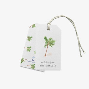 Palm Tree Gift Tags | Beach Tag | Florida Tag | Watercolor Hand Painted Tag | Party Favor Hang Tag | Beach Gift | Summer Wedding | Tropical