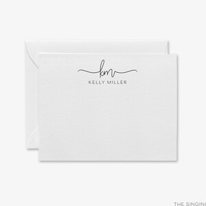 Script Monogram Personalized Stationery | Script Note Cards | Stationary for Women Girls | Gift Set | Modern Notecard Gift | Preppy Teacher