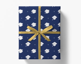 Graduation Gift Wrap | Navy Blue Wrapping Paper | Congrats Grad Wrapping Paper | Gender Neutral | Congratulations Graduate Gift  End of Year