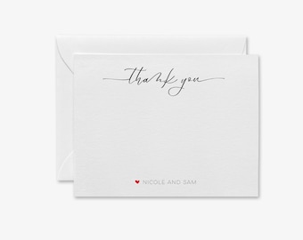 Personalized Couples Thank You Notecards | Wedding Stationery