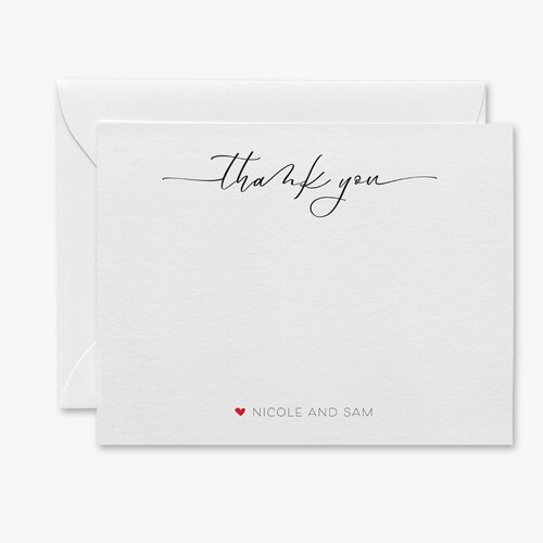 Personalized Wedding Engagement Thank You Note Card Thank You Etsy
