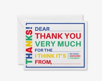 Kids Fill-In Thank You Notes | Rainbow Stationery