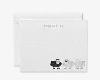 Black Sheep Personalized Stationery | Custom Sheep Notecards | Sheep Lovers | Animal Greeting Cards | Lamb Stationary Set | Cute Funny Gift