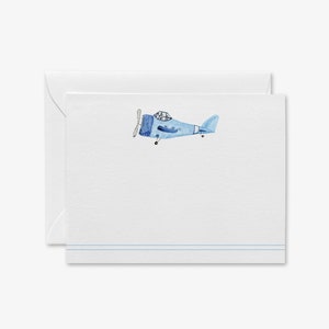 Cartes de correspondance plates vintage en forme d'avion [Lot de 8] | de remerciement pour la fête prénatale | Papeterie bébé garçon | Cartes de pilote | Bons cadeaux d'aviation | Cadeau garçon