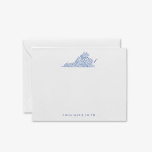Virginia Briefpapier | Personalisierte Virginia Grußkarten | Virginia Hochzeit Dankeskarten | Verlobung Geschenk | Familie Umzug Virginia Karten