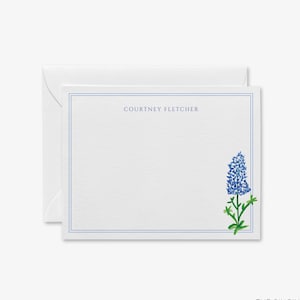 Texas Bluebonnet Personalized Stationery | Bluebonnet Notecards | Texas Note | Flower Gift | Hostess Gift | Blue Preppy Watercolor Thank You