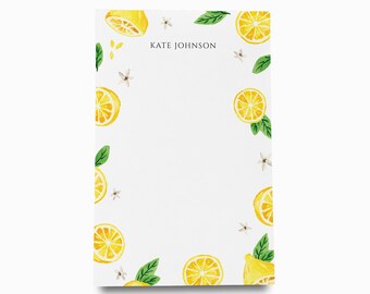 Personalisierte Zitrone Notizblock | Lemon Love Notizblock Set | Sommer To Do Liste | Feminine Notizblöcke | Personalisiertes Geschenk Zitronen Citrus Geschenk
