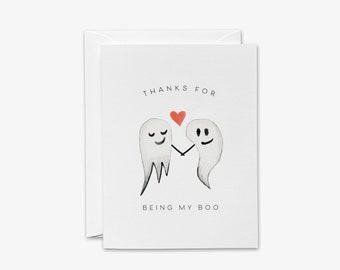 Thanks For Being My Boo Card | Funny Anniversary Card | Boyfriend Girlfriend | Halloween | Boo Card | Ghost Love Card | Valentine's Card