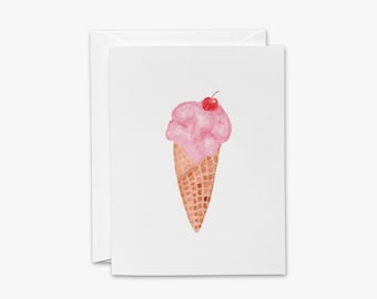 Watercolor Ice Cream Card Set | Summer Thank You Notes