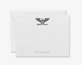 Captain Colonel Personalized Note Card Set | Captain Note Cards Military Stationery | Armed Forces | Soldier Cards | Military Rank Cards