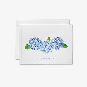 Hydrangea Personalized Greeting Card Set | Hydrangea Cards | Hydrangea Notes | Hydrangea Gift | Hostess Gift | Preppy Watercolor Thank You