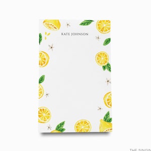 Personalized Lemon Notepad | Lemon Lover Notepad Set | Summer To Do List | Feminine Notepads | Personalized Gift | Lemons Citrus Gift