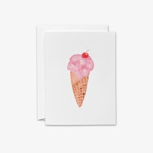 Ice Cream Greeting Cards [box set of 10] | Ice Cream Lover Notes | Watercolor Thank You Cards | Birthday Thanks | Summer Blank Cards
