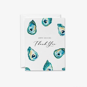 Oyster Thank You Cards | Aww Shucks Thank You | Thank you Stationery | Watercolor Thank You Notes | Funny Thank You Notes | Beach Thank You