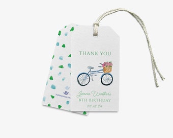 Bicycle Favor Tags | Bike Floral Tag | Wedding Favor | Baby Shower Tag | Watercolor Tag | Birthday Party Tag | Bridal Shower Thank You Tags