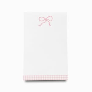 Pink Bow Notepad | Pink Gingham Notepad Set | Pink To Do List | Preppy Feminine Notepads | Notepad Gift | Hostess Gift Pink Bow Pad