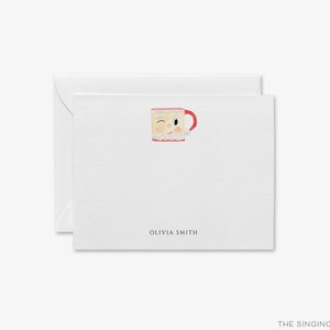 Santa Tasse Weihnachten Personalisierte Grußkarten | Vintage Urlaub Dankeschön Notizen | Weihnachten Briefpapier | Weihnachtskarten | Weihnachtsmann