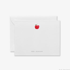 Personalisiertes Briefpapier | Vom Schreibtisch Lehrer Schreibwaren | Apfel Danke | Lehrer Grußkarten | Weihnachtsgeschenk | Hinweise für den Lehrer