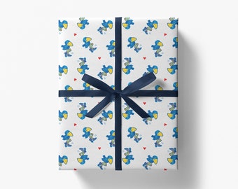 1912 Jayhawk Mini Hearts Wrapping Paper - Officially Licensed | Kansas Wrapping Paper | KU Christmas Holiday Wrap | University of Kansas