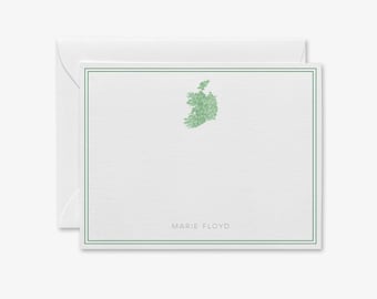 Personalized Ireland Notecards | Watercolor Map Stationery Set