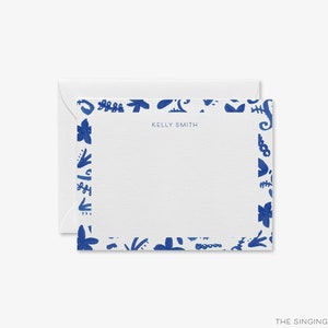 Gepersonaliseerd briefpapier chinoiserie | Handgeschilderde gepersonaliseerde notitiekaarten met monogram | Gepersonaliseerde bedankkaart | Gastvrouwcadeau | Gemberpotje
