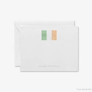 Irish Flag Personalized Stationery | Ireland Notecards | Irish Greeting Cards | Watercolor Pattern Note Cards | Irish Stationary Gift Set