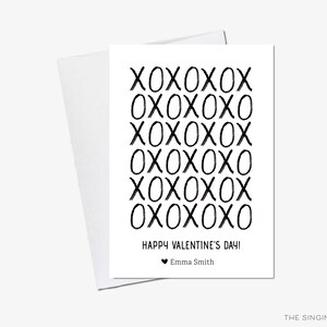 XOXO Kids Valentinskarten für die Schule | Schwarz und Weiß Valentinstag Karten | Klassenzimmer Valentinstage | Kids Class Valentine | Umarmungen und Küsse