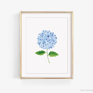 Hydrangea Floral Watercolor Print | Blue Hydrangea Art Print | Hydrangea Painting | Hydrangea Preppy Decor | Watercolor Floral Painting