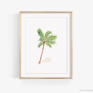 Palm Tree Watercolor Print | Hand Painted Beach Art | Artwork | Palm Fine Art | Home Decor | Beach House Decor | Florida Wall Art | Gift