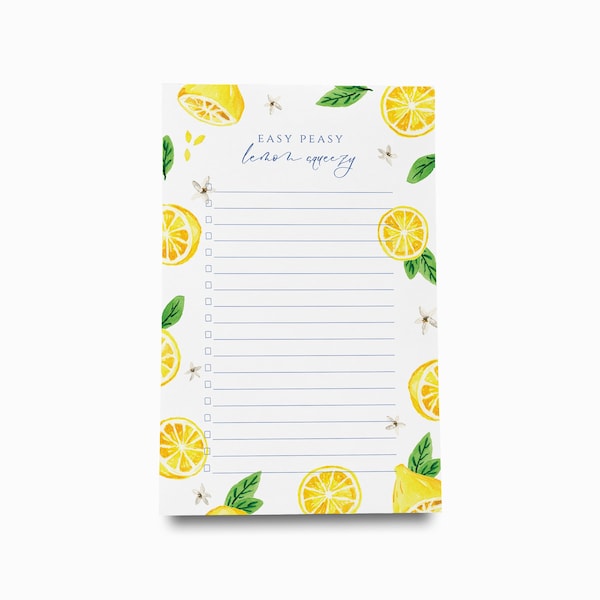 Lemon Notepad | Lemon Lover Notepad Set | Summer To Do List | Feminine Notepads | Summer Gift | Lemons Citrus Gift | Summer Party Gift