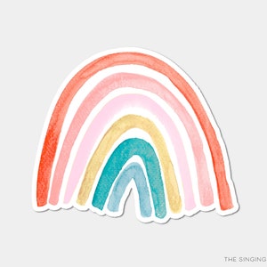 Boho Rainbow Vinyl Sticker | Watercolor Rainbow Lover Decal Sticker ...