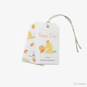 ハッピーデイカクテルギフトタグ | ピーチベリーニタグ | ピーチギフトタグ | 水彩画タグ | 誕生日の記念品タグ | ベリーニ愛好家ギフトタグ