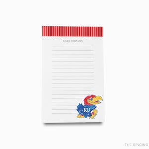 Kansas Jayhawk Personalized Notepad | Officially Licensed Product | University of Kansas Gift | KU To Do List | Jayhawk Lover | Hostess Gift