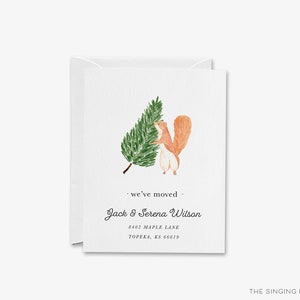 bewegende aankondigingskaart van de boomeekhoorn | Adreswijzigingskaart | We hebben kaarten verplaatst | Nieuw huis | Gepersonaliseerd huis | Kerst Herfst Herfst