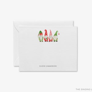 Gnom-Weihnachts-Dankesschön-Notizen | Weihnachten Briefpapier | Danksagungskarten | Gnomliebhaber Grußkarten | Weihnachts Wichtel Dankeschön